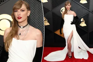 Taylor Swift goes full ‘Reputation’ in black and white on Grammys 2024 red carpet