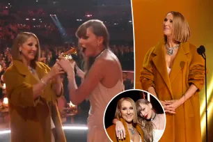 Fans call out Taylor Swift for ignoring Celine Dion onstage after Grammys 2024 album of the year win: ‘The disrespect’