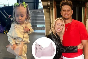 Patrick and Brittany Mahomes’ 2-year-old daughter, Sterling, models $2K Prada bag ahead of Super Bowl 2024