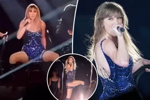 Taylor Swift nearly falls off chair during steamy ‘Vigilante S–t’ performance at Eras Tour Tokyo