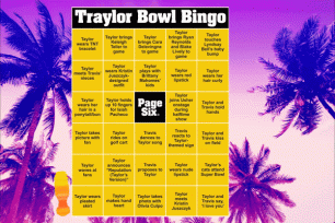 ’s printable Taylor Swift and Travis Kelce bingo card for Super Bowl 2024