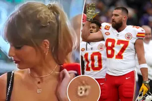 Taylor Swift sports ‘87’ necklace to cheer on Travis Kelce and the Chiefs at Super Bowl 2024