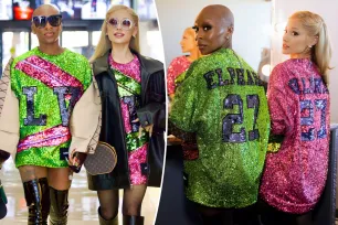 Ariana Grande and Cynthia Erivo sparkle at Super Bowl 2024 in ‘Wicked’-themed jerseys