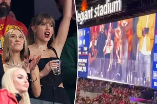 Taylor Swift chugs her beer at Super Bowl 2024, met with stadium of booing