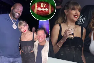 Shaq gifted Taylor Swift this $4,495 bedazzled football bag at Super Bowl 2024: ‘The 87!’