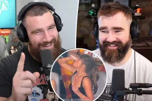 Travis, Jason Kelce call Taylor Swift a ‘pro’ at chugging beer after viral Super Bowl moment: ‘She’s done this before’