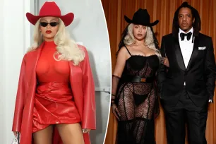 Beyoncé goes for latex, lace and a peekaboo G-string in Western-themed Valentine’s Day pics