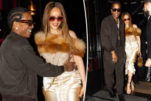 Rihanna rocks $15K fur purse and 15-carat diamond necklace for Valentine’s Day date with A$AP Rocky