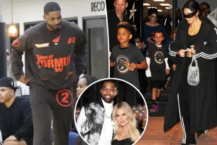 Kim Kardashian attends son Saint’s basketball game with sister Khloé’s ex Tristan Thompson