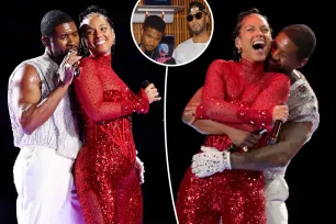 Usher defends intimate hug with Alicia Keys at Super Bowl: Swizz Beatz and I ‘laughed about it’