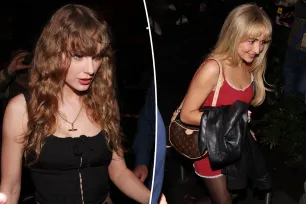 Taylor Swift lets her natural curls hang loose at dinner with Sabrina Carpenter in Sydney