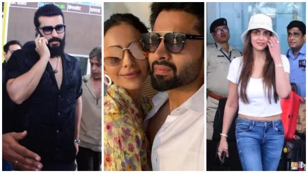 Rakul Preet Singh and Jackky Bhagnani kick off sangeet ceremony in Goa; Esha Deol, Arjun Kapoor arrive for festivities. Watch