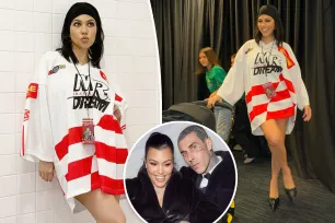 Kourtney Kardashian ditches pants again for Blink-182 concert with her kids