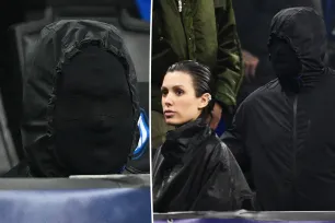 Kanye West goes completely incognito in full face mask at soccer game with Bianca Censori