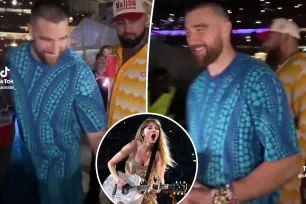 Travis Kelce hands out guitar picks to excited fans during Taylor Swift’s Eras Tour concert in Sydney