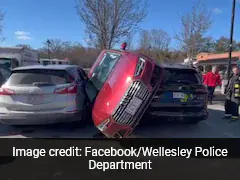 Shocking Video: Car Wedged Between 2 Vehicles In parking Lot Crash In US