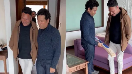 Sachin Tendulkar meets Jammu and Kashmir para cricketer Amir Lone, gifts him a bat