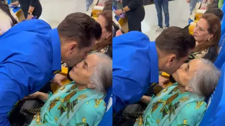 Salman Khan tenderly kisses mother Salma’s cheeks, seeks blessings in viral video; fans are reminded of his Baghban character