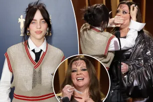 Billie Eilish signs Melissa McCarthy’s face in bizarre skit at 2024 SAG Awards