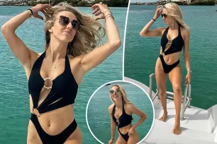 Brittany Mahomes sizzles in $380 black cutout one-piece swimsuit on Mexican vacation