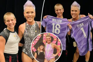 Pink’s daughter Willow, 12, shows off her shaved head: ‘A badass just like her mama’