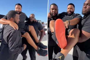 ‘Disrespectful’ DJ Khaled slammed for making bodyguards carry him so that he didn’t ‘mess up’ his sneakers