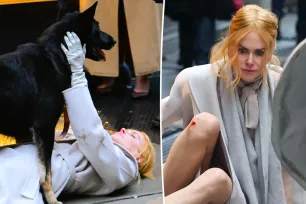 Nicole Kidman looks bloody, dirty while filming new movie ‘Babygirl’ alongside dog