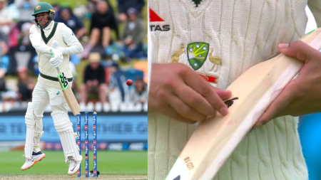 Usman Khawaja forced to remove banned dove bat sticker during Australia vs New Zealand Test