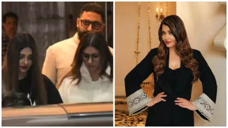 Aishwarya Rai bonds with Shweta Bachchan, hugs Agastya Nanda after attending Ambani bash. Watch