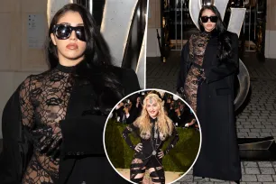 Lourdes Leon channels mom Madonna in see-through lace catsuit at Saint Laurent show