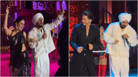 Diljit Dosanjh calls Orry ‘paparazzi’, shows off flying kisses from Kareena Kapoor in hilarious dub from Ambani pre-wedding bash. Watch