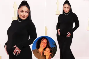 Vanessa Hudgens pregnant with first child, debuts baby bump while hosting 2024 Oscars red carpet