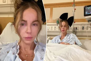 Kate Beckinsale announces hospitalization, posts tearful pics from bed