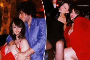 Selena Gomez sports red-hot minidress and oversized coat for boyfriend Benny Blanco’s birthday