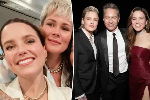 Sophia Bush and Ashlyn Harris attend Elton John’s Oscars 2024 party as a couple