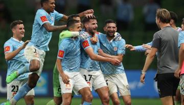 Football: Melbourne City midfielder Terry Antonis caps goalfest with outrageous strike from halfway against Western Sydney Wanderers