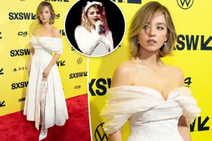 Sydney Sweeney channels vintage Madonna in white dress and thigh-high lace sock-shoes at SXSW