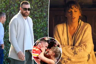 Travis Kelce’s Taylor Swift-coded cardigan sends fans into a frenzy: ‘Completely taking me out’