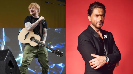 Shah Rukh Khan recreates his signature pose with Ed Sheeran, in video ‘directed’ by Farah Khan. Watch here