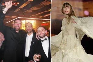 Travis Kelce spotted partying with pals at post-Oscars bash as Taylor Swift remains unseen