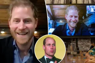 Prince Harry gives a glimpse inside his California mansion via video call with award winners after William exits event