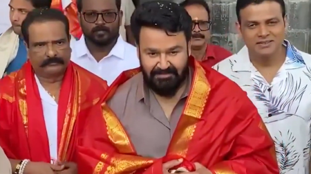 Mohanlal visits Tirumala Tirupati temple, offers prayers to Lord Balaji. Watch video