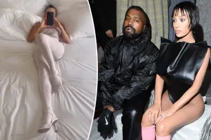 Kanye West posts bizarre video of wife Bianca Censori wearing head-to-toe lace in abnormally large bed