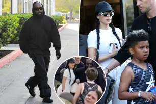 Kim Kardashian and Kanye West appear friendly at son Saint’s basketball game despite public feud about kids’ school