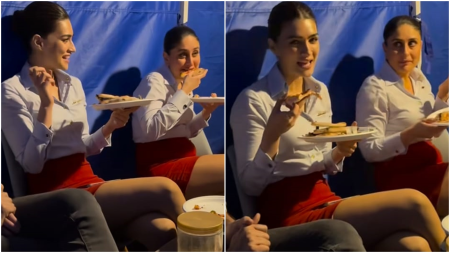 Kareena Kapoor Khan, Kriti Sanon enjoy pizzas on Crew set: ‘And they say heroines don’t eat!’