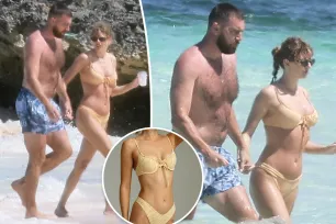 Taylor Swift’s perfect yellow bikini from her Bahamas trip with Travis Kelce is somehow still in stock