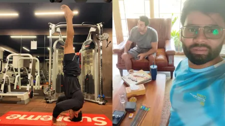 Ranbir Kapoor starts prepping for Ramayana; performs headstand at gym, meets archery coach. See pics