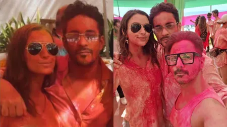 Triptii Dimri poses with rumoured beau Sam Merchant at Holi party in Mumbai