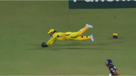 WATCH: MS Dhoni brings the roof off Chepauk with sensational diving catch, stretches 2.27m