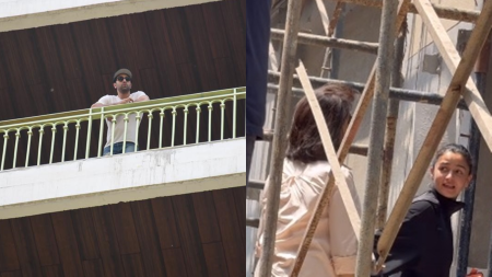 Ranbir Kapoor, Alia Bhatt and Neetu Kapoor inspect Krishna Raj bungalow’s construction in Bandra, check the view from balcony. Watch